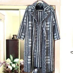 Marc Cain Beautiful duo: dress and coat with the waist belt.Size 4 petit.Used.